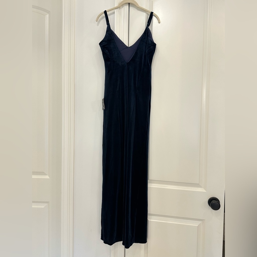 Lulu’s Promise of Forever Blue Velvet Column Maxi Dress NEW WITH TAGS small - Picture 5 of 16